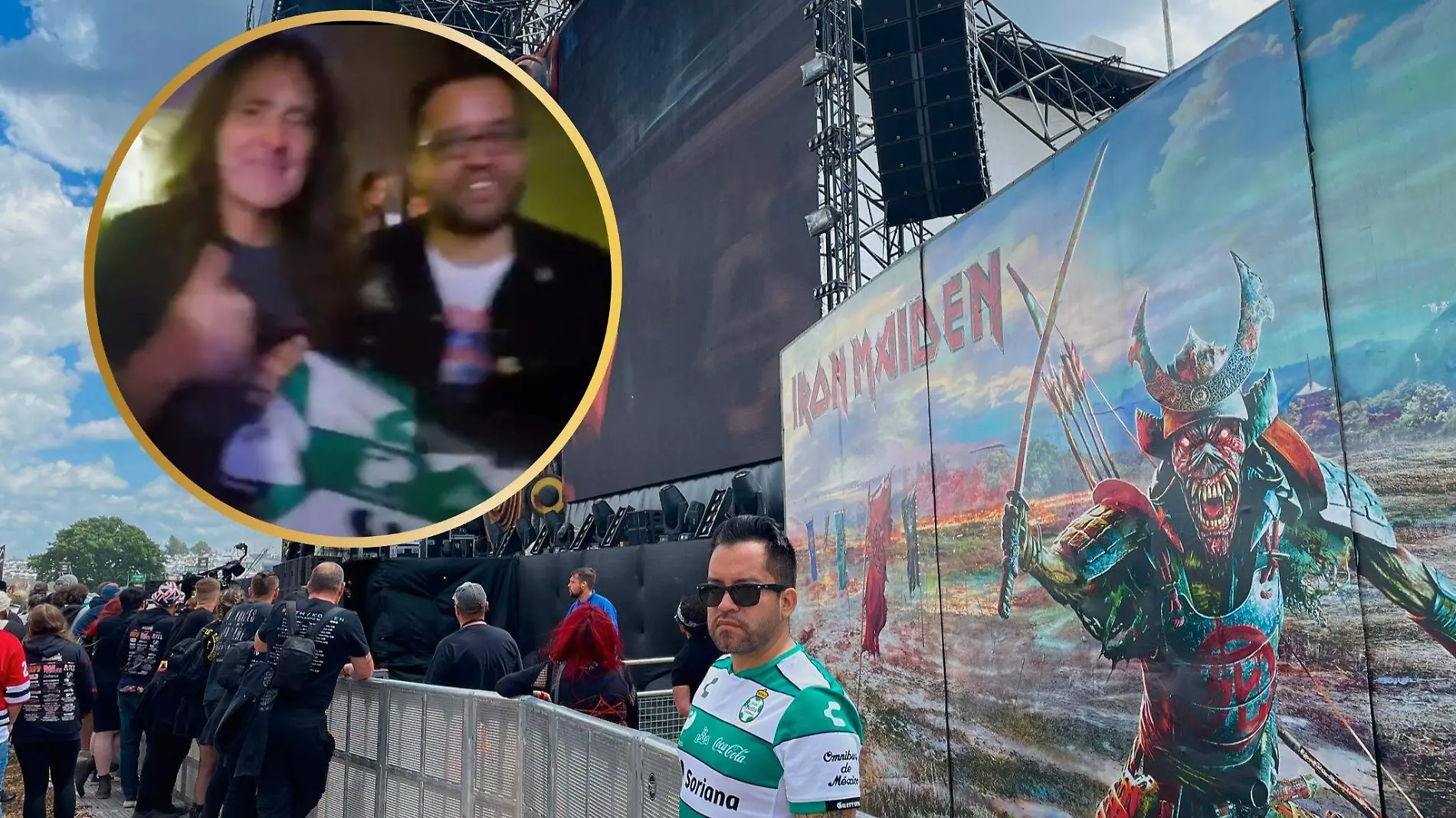 ​​Lagunero regala playera de Santos Laguna a Steve Harris, bajista de Iron Maiden (VIDEO)